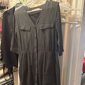 7115 by Szeki Button Down Polka Dot Dress